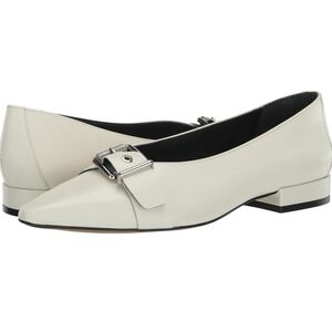 Vince Camuto Cream Flats with Silver Buckle